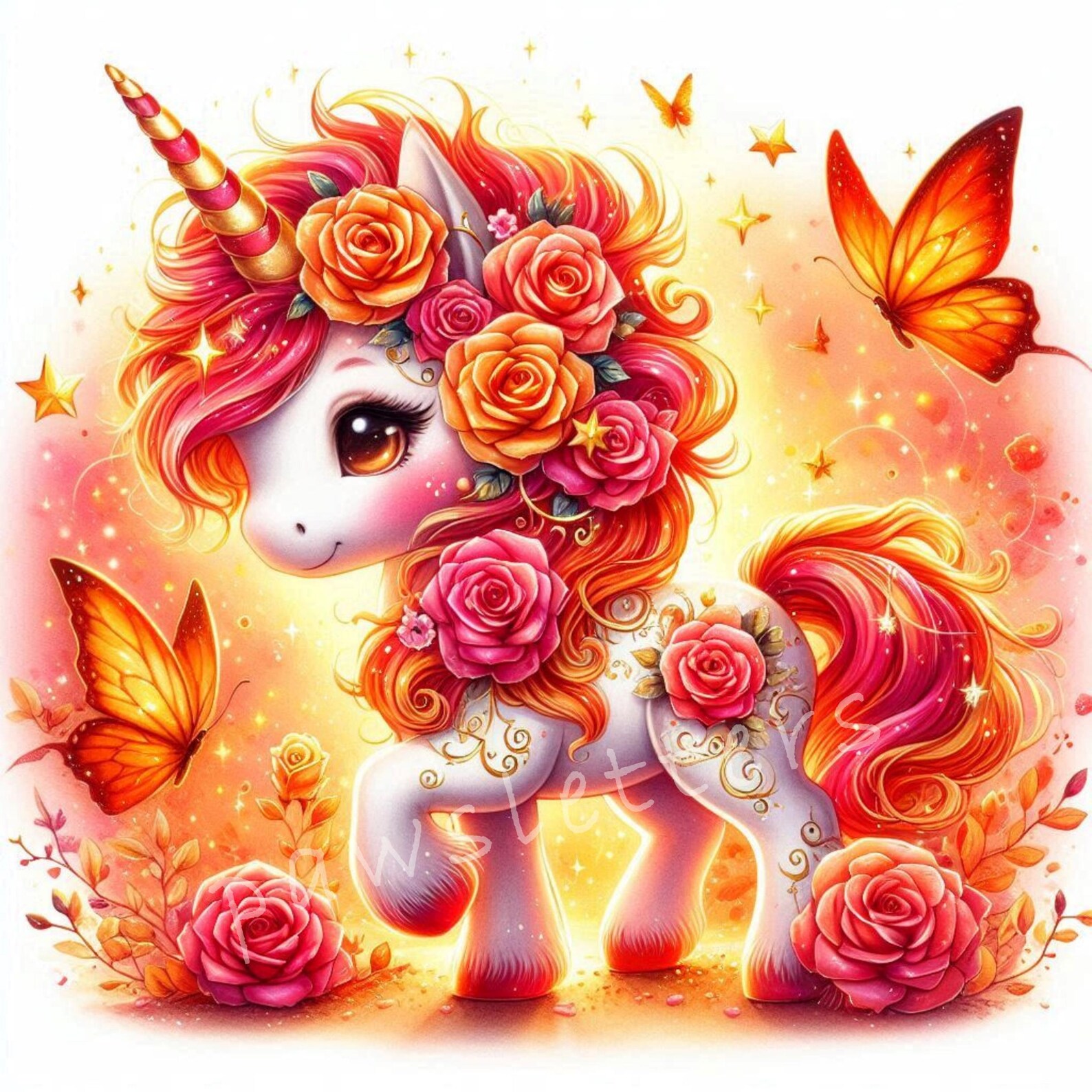 Floral Unicorns Clipart | Set of 10 | High Quality 300 DPI Jpegs ...