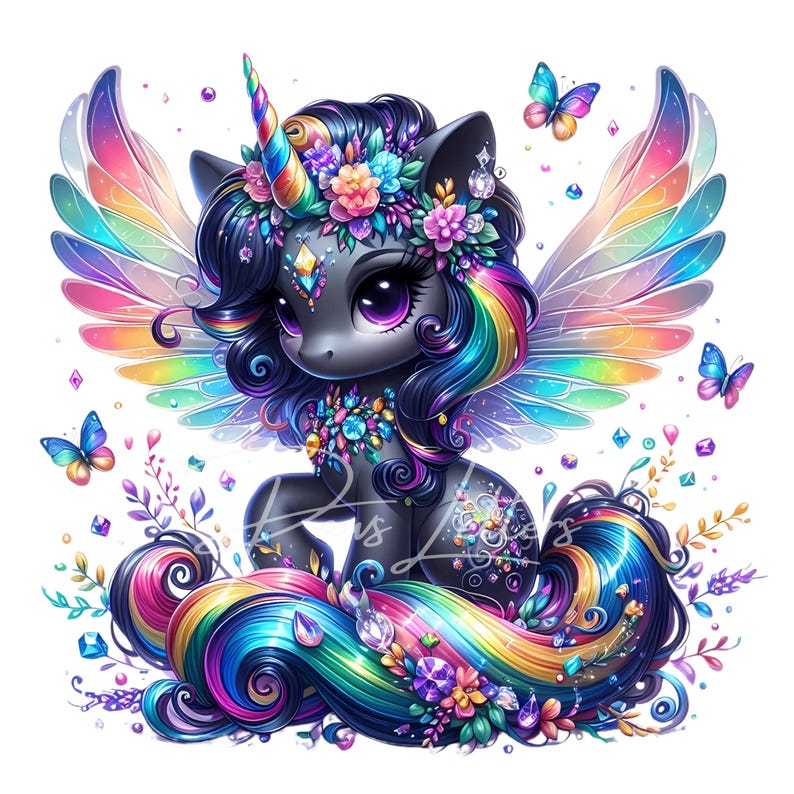 Watercolor Baby Unicorn Clipart 10 High Res Watercolor Jpgs Rainbow ...