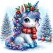 Christmas Winter Unicorn Clipart | Set of 10 | High Quality 300 DPI ...