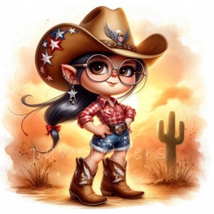 Gnome cow-girl du 4 juillet, 10 fichiers JPG de haute qualité, gnomes patriotiques, modèles du 4 juillet, gnomes populaires des États-Unis à la mode, téléchargement numérique