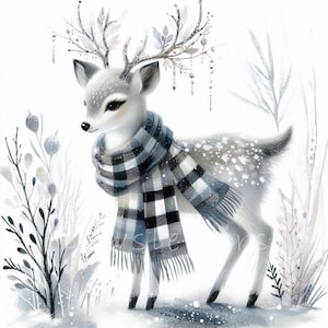 Winter Wonderland Deer Clipart | Set of 10 | High Quality 300 DPI JPEGs | Winter Animals | Cute Holiday Animals, Xmas Digital Paper Craft