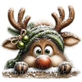 Peeking Green Christmas Clipart: Cozy Whimsical Holiday Characters, Merry Little Peek Bundle (20 JPG Files) product logo