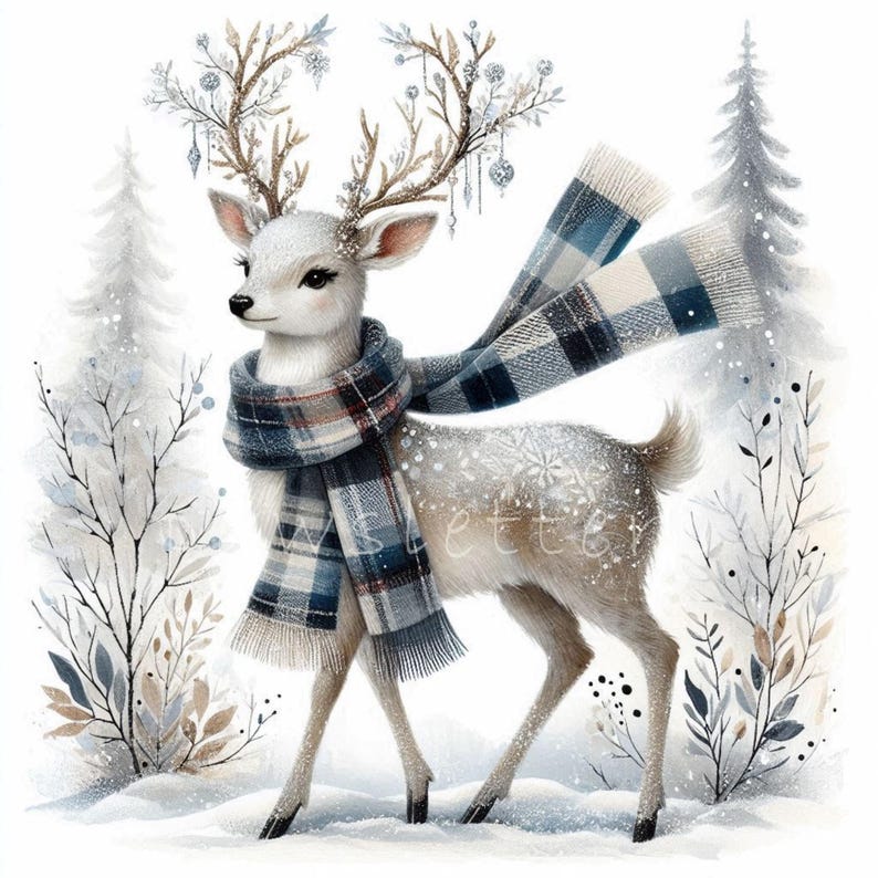 Winter Wonderland Deer Clipart | Set of 10 | High Quality 300 DPI Jpegs ...