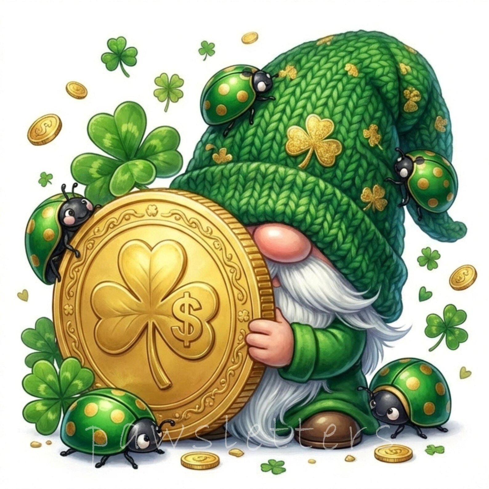 Whimsy Patrick 15 JPG Whimsical St Patrick's Day Gnome Clipart - Watercolor Lucky ...