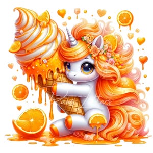 Cute Ice Cream Unicorn Clipart | 10 High-Quality JPGs | Sweet Treat Art | Kawaii Ice Cream Clipart Bundle | Dessert Art | Commercial Use