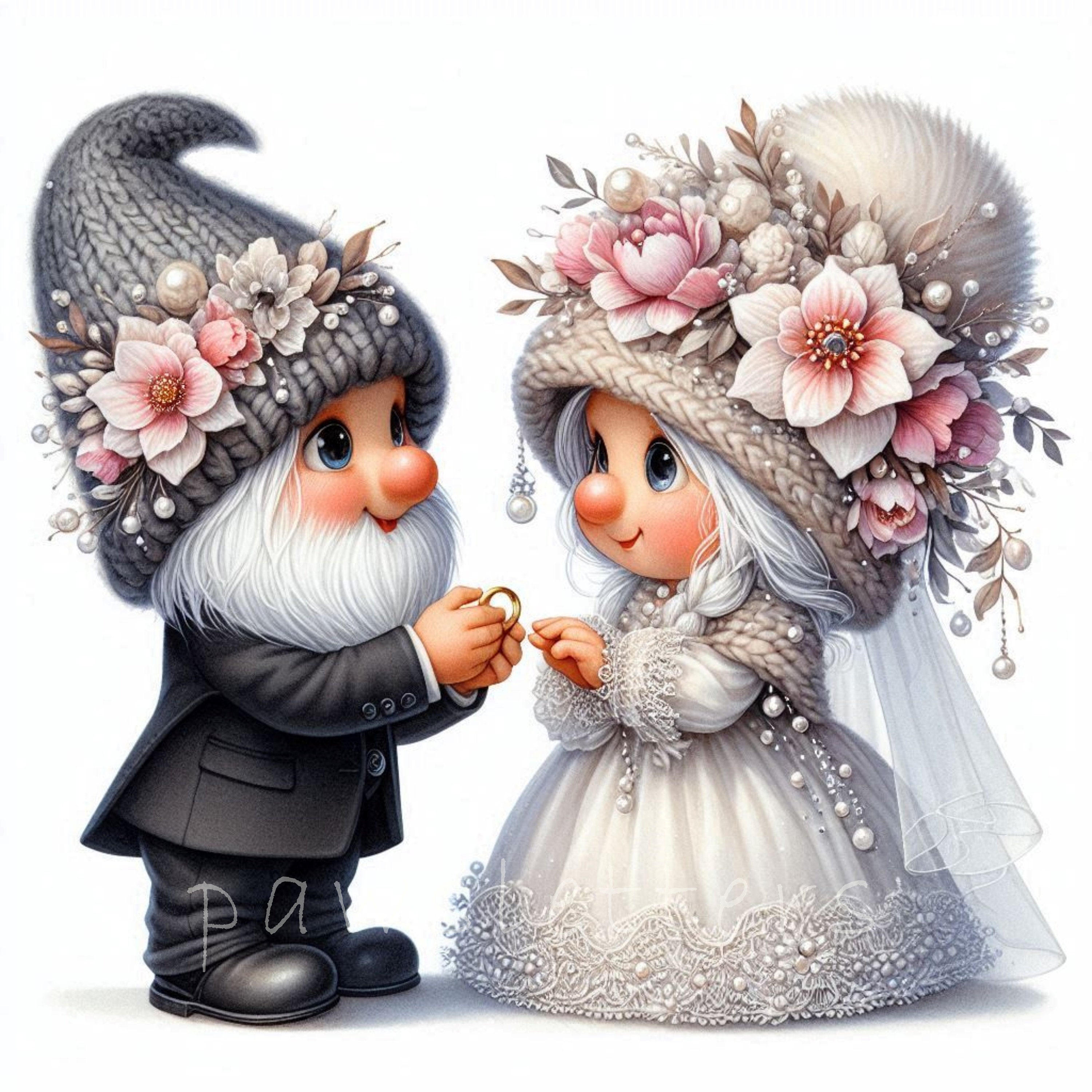 Wedding Gnome Clipart | Set of 10 | High Quality 300 DPI Jpegs | Bride ...