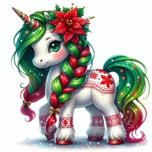 Watercolor Baby Unicorn Clipart | Cute Christmas Unicorn Clipart | Winter Holidays | Commercial Use | Watercolor Unicorn | Baby Shower | Unicorn Birthday Fantasy Clipart | Christmas Clipart | Winter Holidays Decor Christmas Gifts | Christmas Graphics