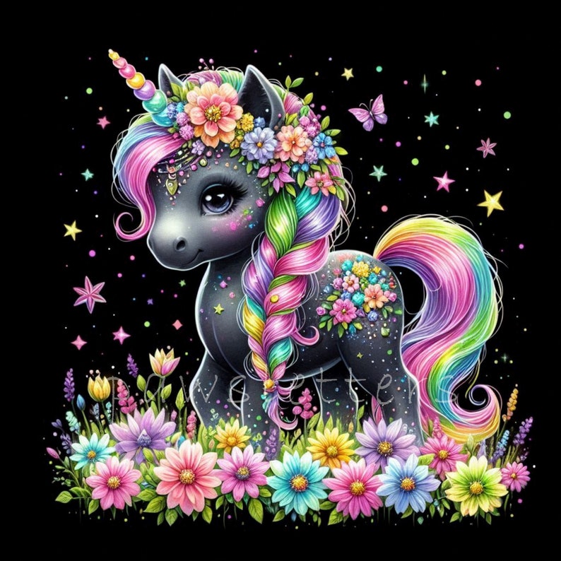 Baby Unicorn Watercolor Clipart Set of 10 High Quality 300 DPI Jpegs