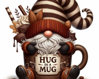 Chocolate Coffee Lover Gnome Clipart | Set of 10 | High Quality 300 DPI JPEGs | Watercolor Coffee & Chocolate Gnomes | Coffee Lover | Gnomes