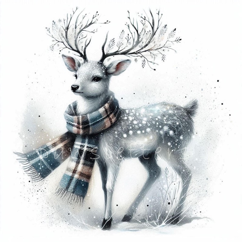 Winter Wonderland Deer Clipart | Set of 10 | High Quality 300 DPI Jpegs ...