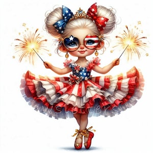 Bundle de cliparts gnome patriotique, fierté américaine du 4 juillet, JPG du 4 juillet, jour des anciens combattants, gnomes américains du Memorial Day, usage commercial gratuit