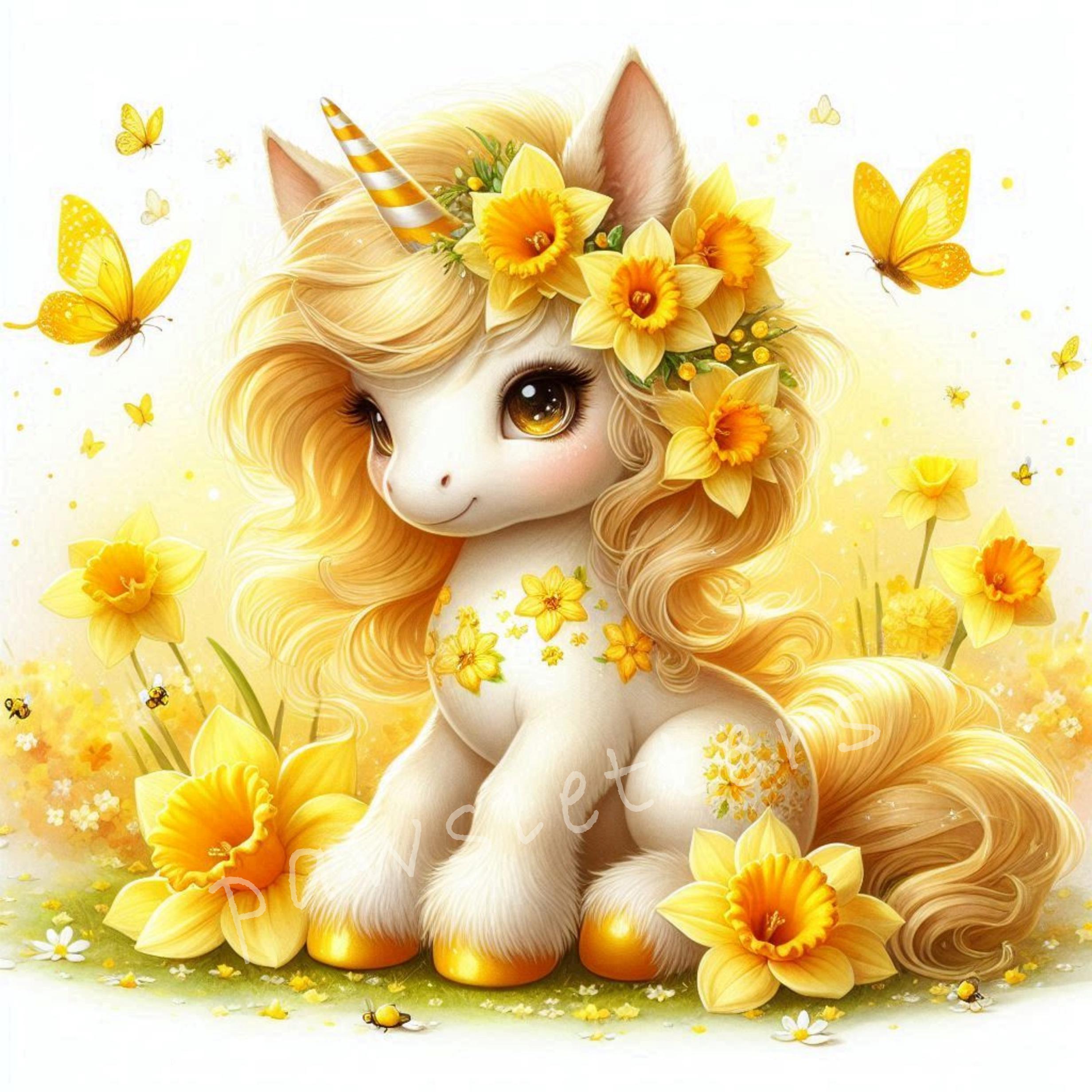 Floral Unicorns Clipart | Set of 10 | High Quality 300 DPI Jpegs ...