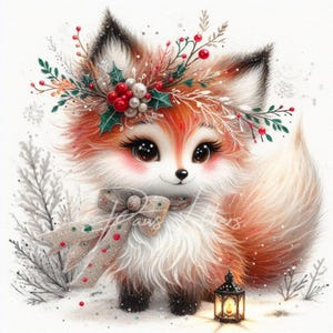 Christmas Animals Clip Art 10 High Res Watercolor JPGs Winter Animals, Cute Holiday Animals, Holiday Art, Winter Scenes Digital Paper Craft