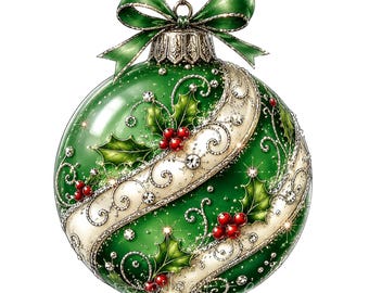 Cozy Christmas Ornament Clipart: Deck the Halls with Baubles Holiday Decorations, Festive Designs (29 JPG Files)
