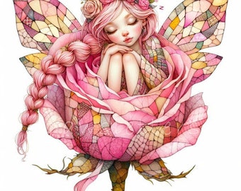 Quilted Patchwork Garden Fairy Clipart | 10 High Quality 300 DPI JPEGs | Patchwork Fairies Sewing & Craft Designs | Quilted Printable Art