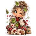 20 Merry After Coffee Clipart: Christmas Grouch Coffee Lover Girls for Holiday Crafts, Whimsical Christmas JPG Set product logo