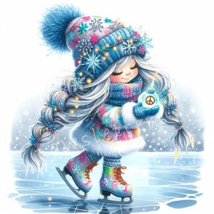Winter Wonderland Groovy Gnomes Clipart 10 haute résolution aquarelle JPGs Peace Gnome Art, Gnome du signe de la paix punk mignon, graphiques de Noël hippie