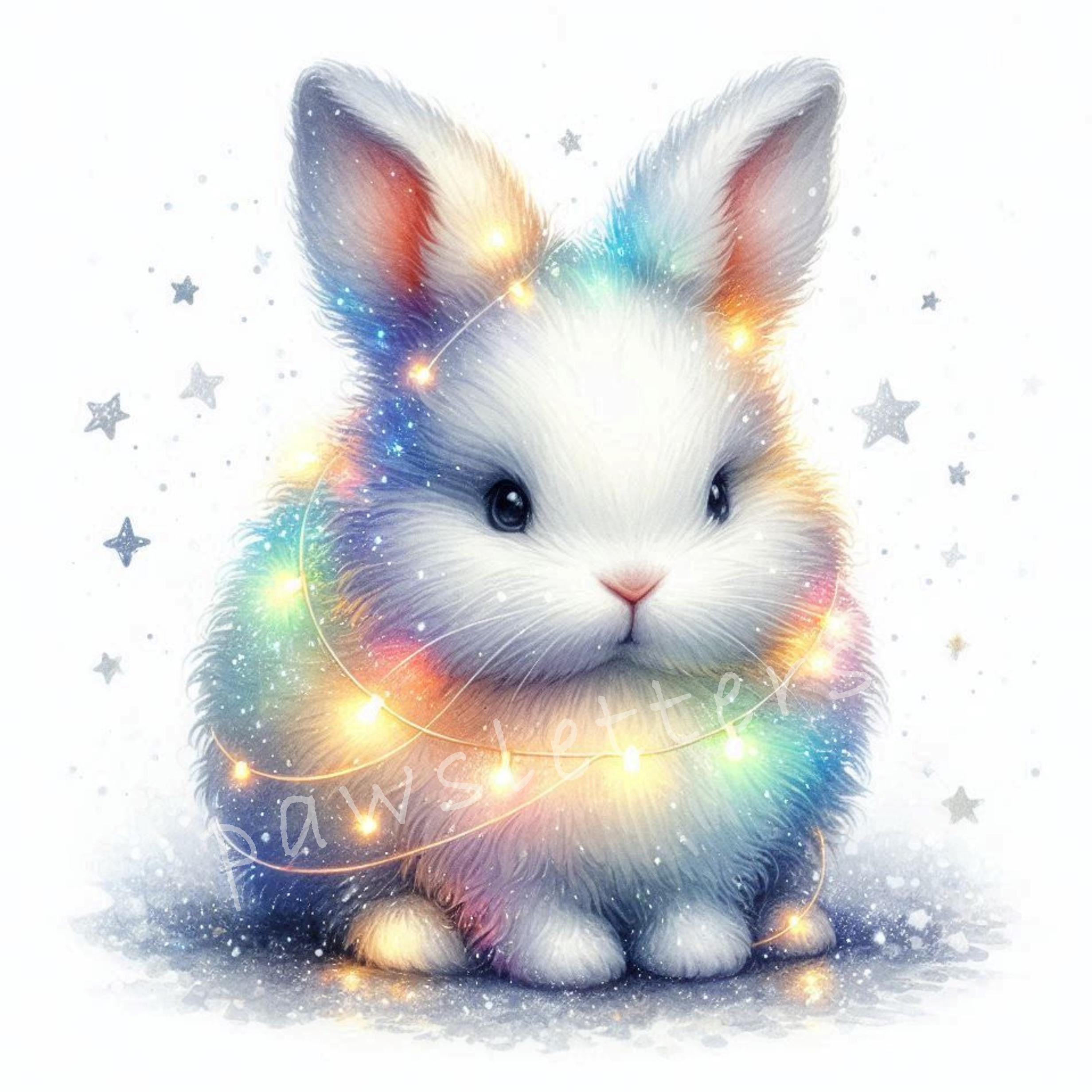 Christmas Bunny Clipart 10 High Res Watercolor Jpgs Cute Winter Animals ...