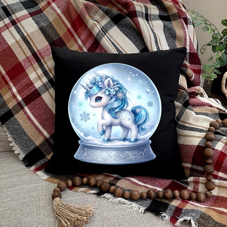 Snow Globe Unicorn Clip Art Set of 10 Pngs for Christmas Sublimation