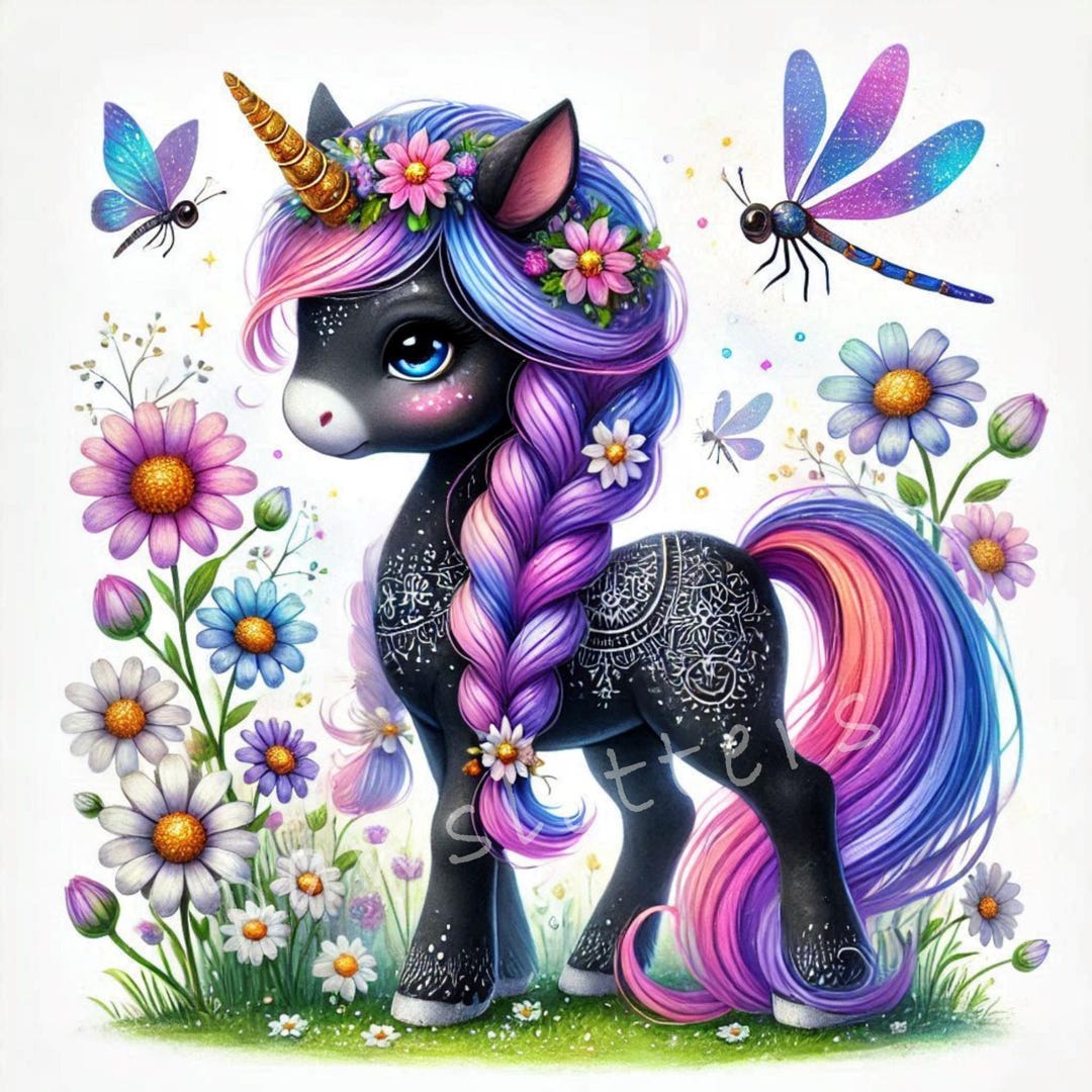 Floral Unicorns Clipart Set of 10 High Quality 300 DPI Jpegs Spring ...