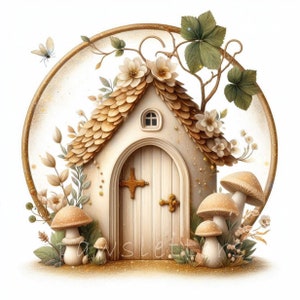 Mulberry Fairy House Clipart | Set of 10 | High Quality 300 DPI JPEGs | Fairy Garden House | Fairy Door | Fantasy | Nursery Printable Art