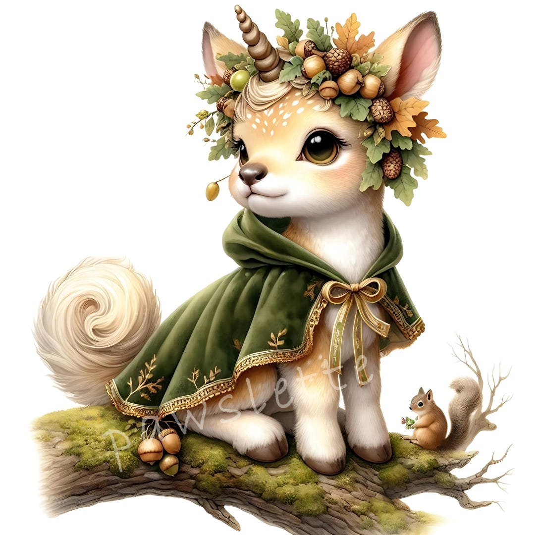 Fawn Unicorn Clipart, 10 Cute Animal JPG, High Quality 300 DPI ...