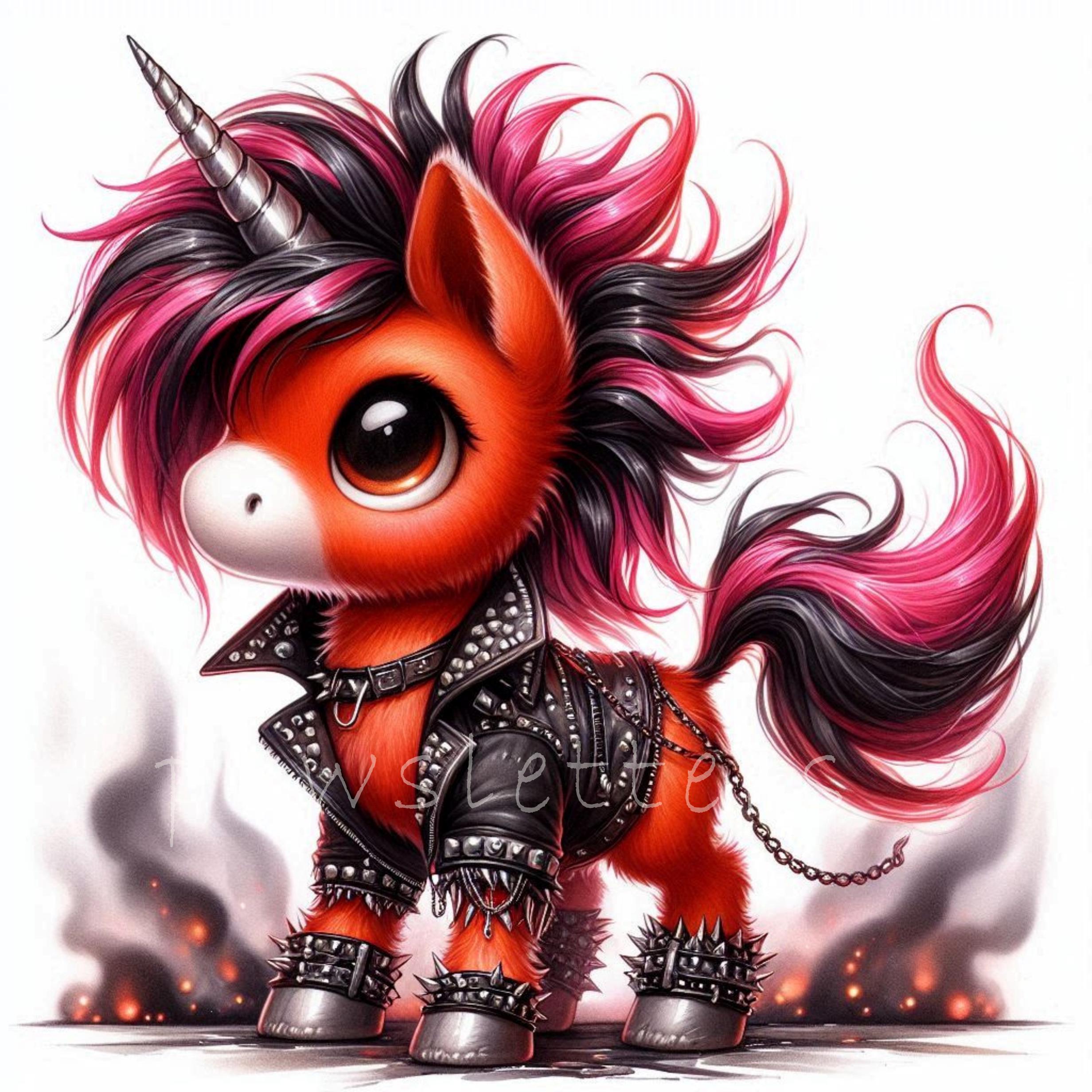 Punk Rockstar Unicorn Clipart | Set of 10 | High Quality 300