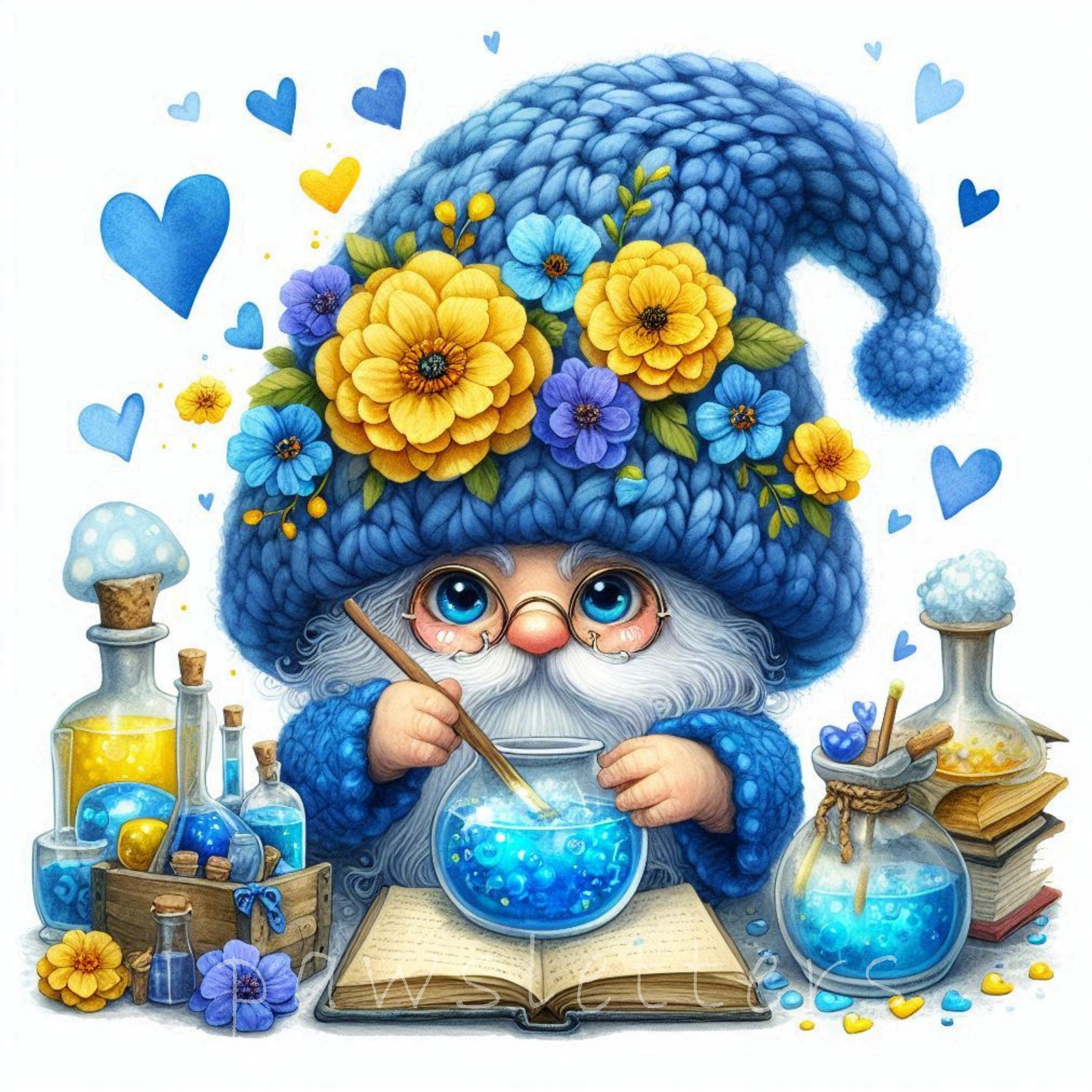 Whimsy Wizard Whimsical Wizard Gnome Watercolor Clipart | Set of 10 | High Quality ...