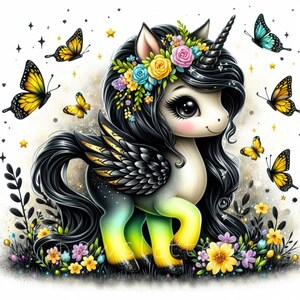 Watercolor Floral Unicorn Clipart | Set of 10 | High Quality 300 DPI JPEGs | Cute Unicorn Clipart | Magic Unicorn Printable | Commercial Use