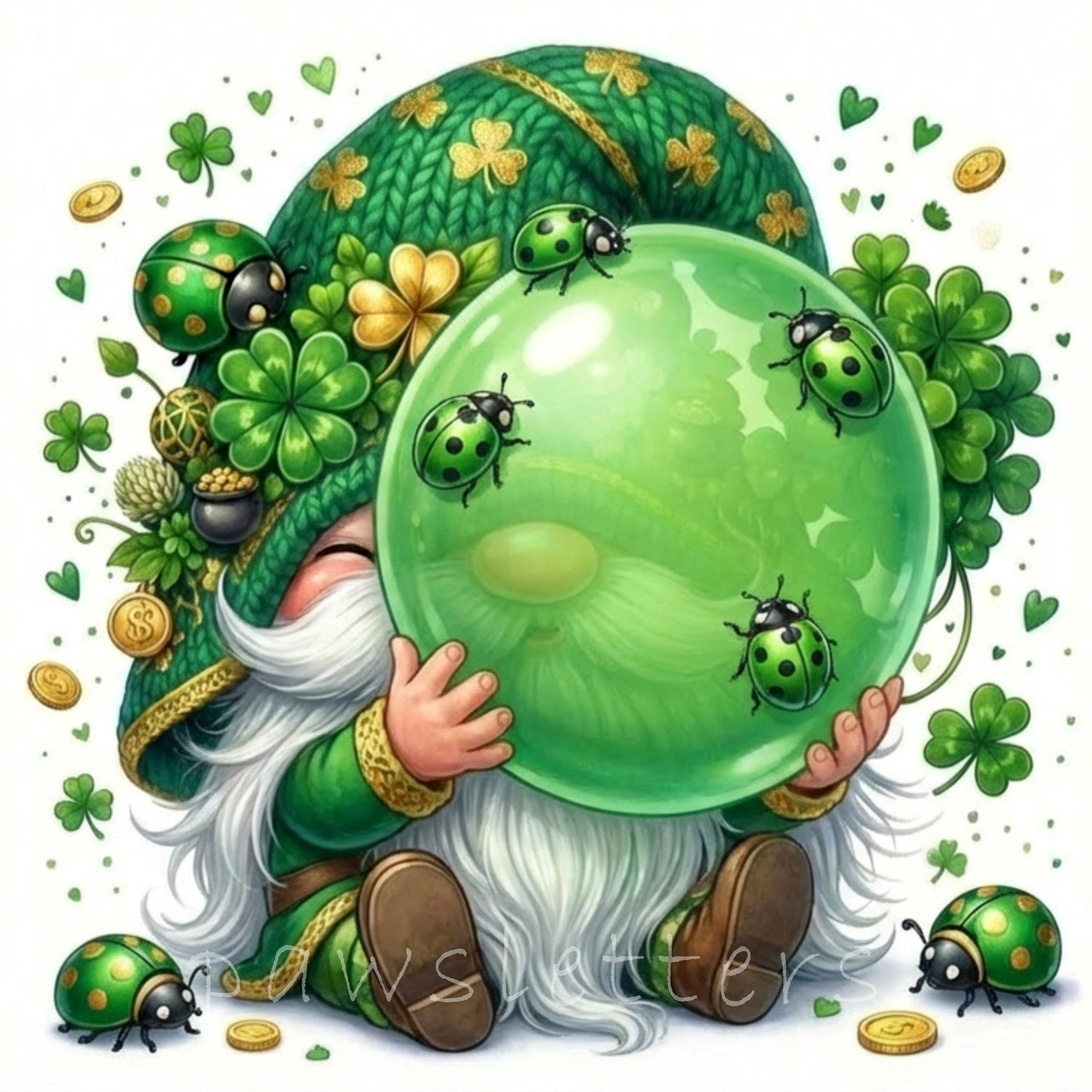Whimsy Patrick 15 JPG Whimsical St Patrick's Day Gnome Clipart - Watercolor Lucky ...