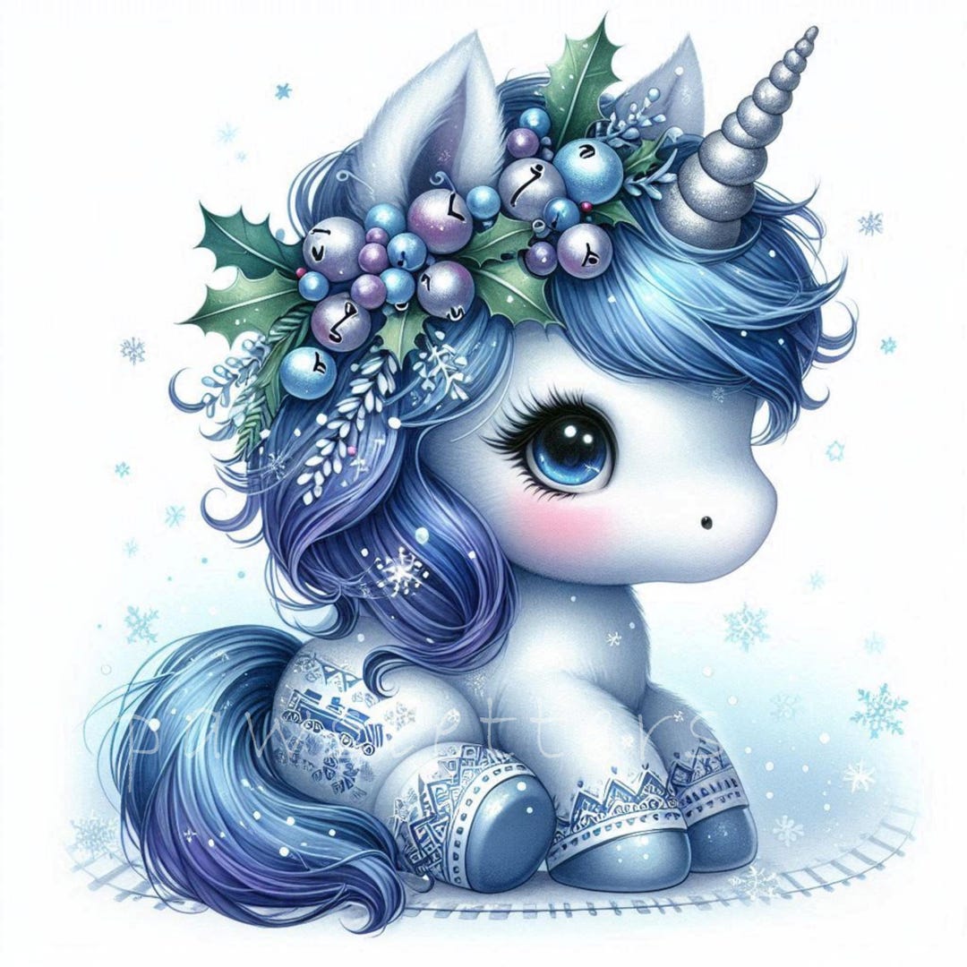 Polar Express Unicorn Clip Art 10 High Res Watercolor Jpgs for Junk ...