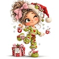 20 Christmas Grouch Girl Clipart: Merry Little Mischief Green Fashion Girls for Holiday Crafts, Whimsical Christmas JPG Set product logo