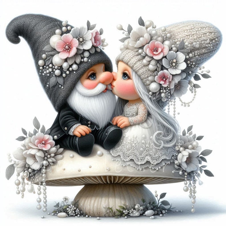 Wedding Gnome Clipart | Set of 10 | High Quality 300 DPI Jpegs | Bride ...