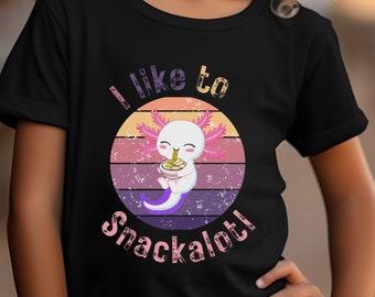 かわいいアホロートルのキッズTシャツ - スナックアホロートルのラーメンデザイン