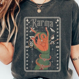 Witchy Tee - Karma Tibetan God Tshirt, Buddhist enlightenment, Unisex Comfort Color Shirt, meditation, yoga, ayurvedic, tantric. Punk rock