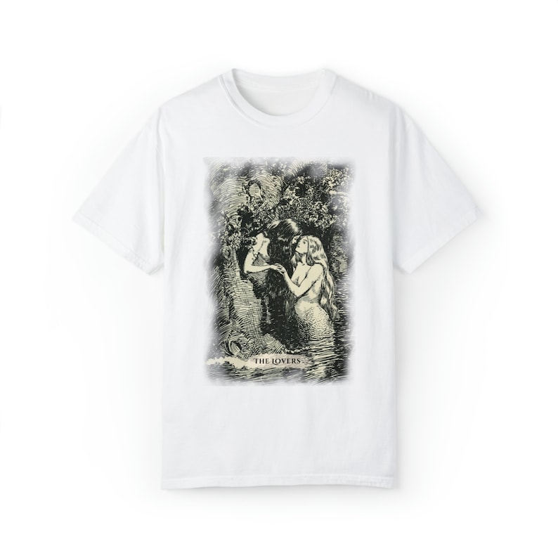 Camiseta deusas gregas, camiseta da dríade e da ninfa, carta de tarô dos amantes, presente para amantes de livros imagem 10