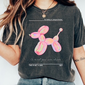 Balloon Dog Shirt - this is not a dog. Dog lover shirt, Art lover shirt, Pink Metallic Balloon Animal