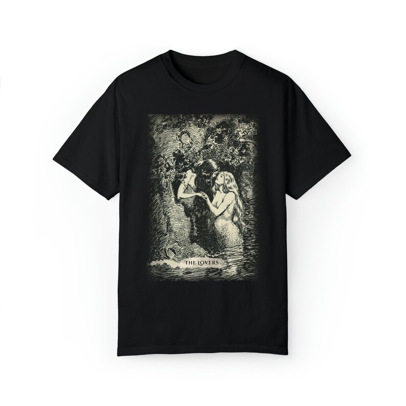 Camiseta deusas gregas, camiseta da dríade e da ninfa, carta de tarô dos amantes, presente para amantes de livros imagem 9