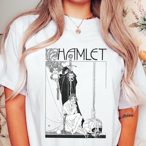 Shakespeare Hamlet T-Shirt - John Austen Illustration - Dark Academia - Skull Tshirt - Book Lover Gift