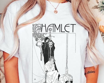 Shakespeare Hamlet T-Shirt - John Austen Illustration - Dark Academia - Skull Tshirt - Book Lover Gift