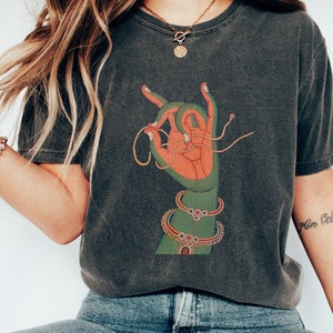 Ancient Tibetan God Tee, Buddhist Mudra for enlightenment, meditation, yoga, ayurvedic, tantric. Funky Gift