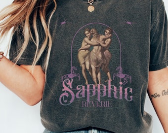 Sapphic Society Femme Fatal Tee, Unisex Comfort Colors Tee, Subtle Lesbian Pride Shirt