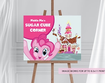 My Little Pony Party Sign, Pinkie Pie's Sugar Cube Corner, My Little Pony Poster, PRINTABLE DIGITAL FILE
