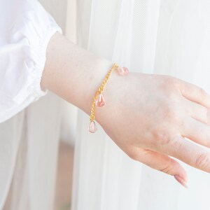 Gold Filled Pomegranate Bracelet, Murano Glass Bracelet, Fruit Jewelry, Dainty Summer Bracelet, Minimalist Pomegranate Jewelry image 4