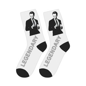 Calcetines elegantes de media caña para un estilo único, calcetines vintage de artista, regalo para papá, ropa cómoda para el día a día, calcetines divertidos para [LEGENDARIO]