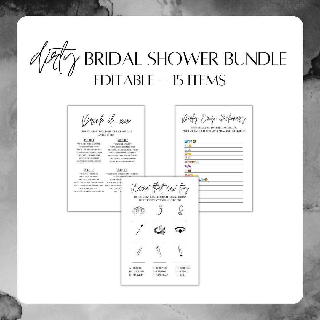 Minimalist Dirty Bridal Shower Games Naughty Wedding Shower Etsy