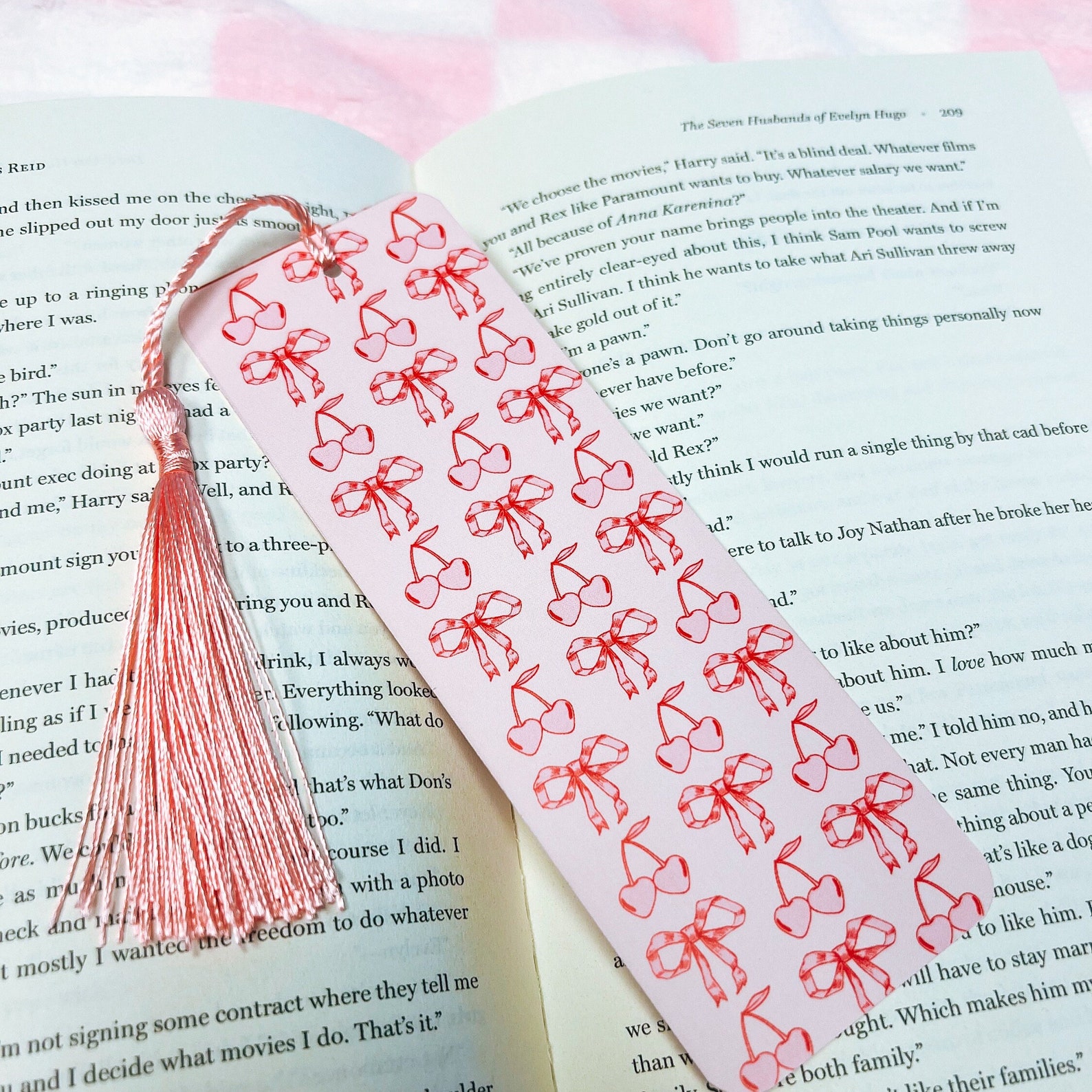 Pink Bookmark Collection, Bookmark With Tassel, Book Lover Gift, Cute ...