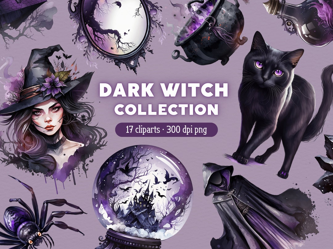 Dark Witch PNG Witch Clipart Halloween Clip Art Mystical - Etsy