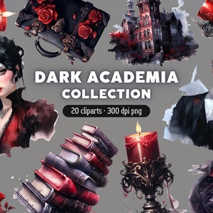 Dark Academia PNG, Gothic Clipart, Dark Spell Clip Art, Bundle for Commercial use