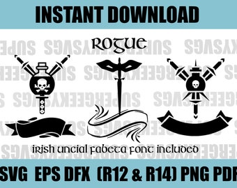 Dungeons and Dragons Player Class SVG Rogue Dungeon and Dragon Cricut File For Crafting DND PNG